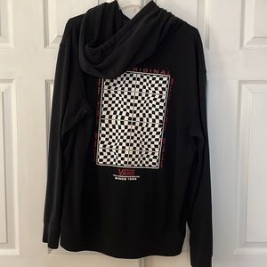 Vans men’s XL hoodie black with checkerboard graphic
